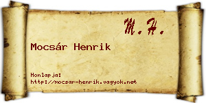 Mocsár Henrik névjegykártya