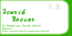 henrik mocsar business card